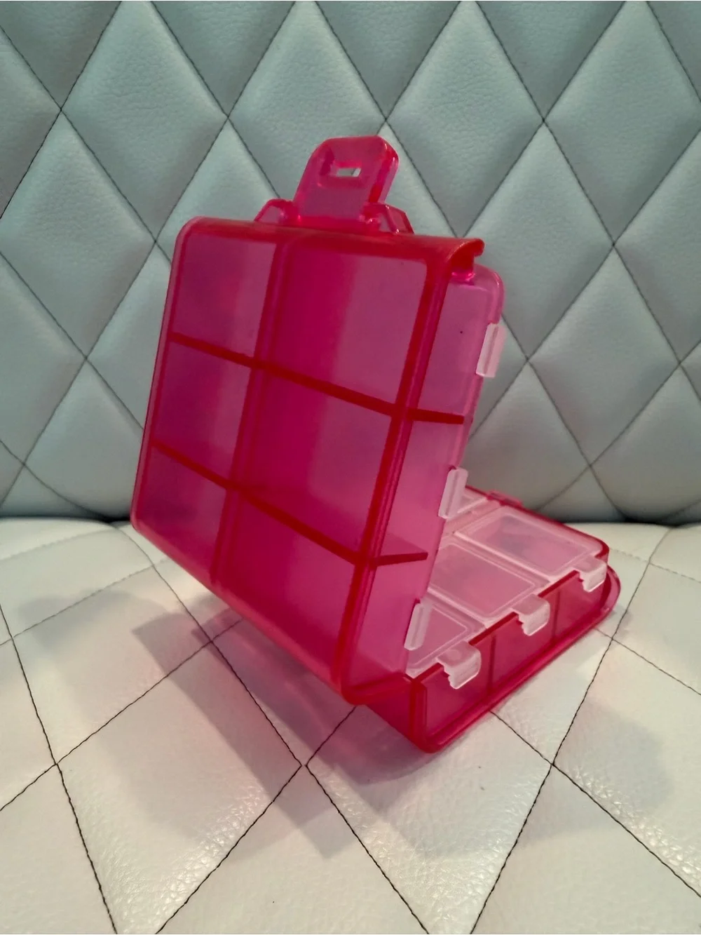 Pink 8-Compartment Pill & Small Parts Organizer